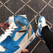 Jordan Air Jordan 1 Blue and White High-Top Sneakers