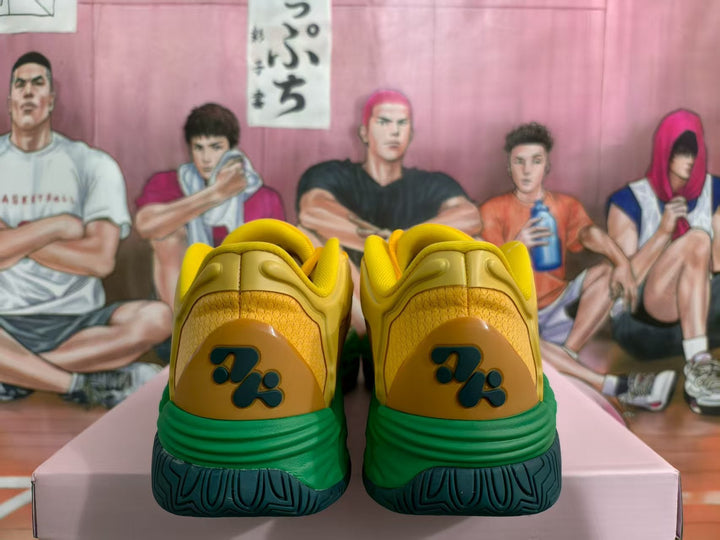 Yellow and Green Basketball Sneakers