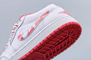 Jordan 1 Low Women's White Pink Red Sneakers
