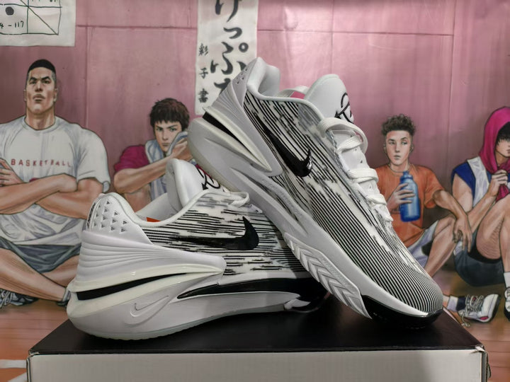 Nike Splatter Print Basketball Sneakers White Black