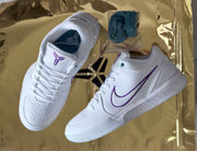 Nike Kobe 4 Low Basketball Shoes White Purple Charlotte
