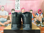 Jordan 12 High-Top Sneakers Black Grey Orange