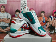 Nike Basketball Sneakers White Teal Red Horse-Year Design