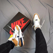 Air Jordan Legacy 312 High-Top Sneakers in White and Tan