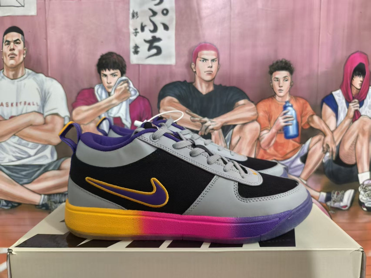 Nike Black Gray and Orange Colorblock Sneakers