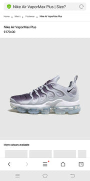 Nike Air VaporMax Plus Sneakers Grey Black White