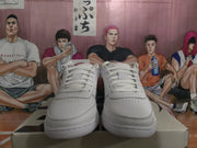 Nike White and Red Low-Top Sneakers