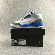 Air Jordan 3 Retro White and Blue Sneakers