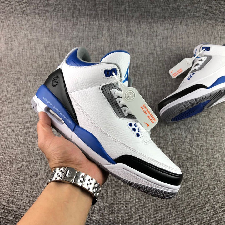 Fragment x Air Jordan 3 Sneakers White Blue Black CT8532-040