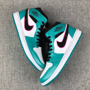 Jordan 1 Mid South Coast Teal White Sneakers 852542-306