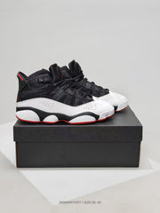 Jordan 6 Rings Black White Red Sneakers