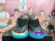 Nike Basketball Sneakers Black Gold Purple Turquoise Mismatched Pair