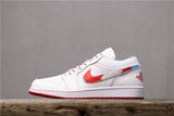 Jordan 1 Low Sneakers White Red Iridescent 554723-104