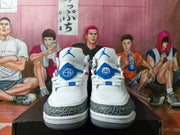 Jordan 3 Retro White Blue Basketball Sneakers