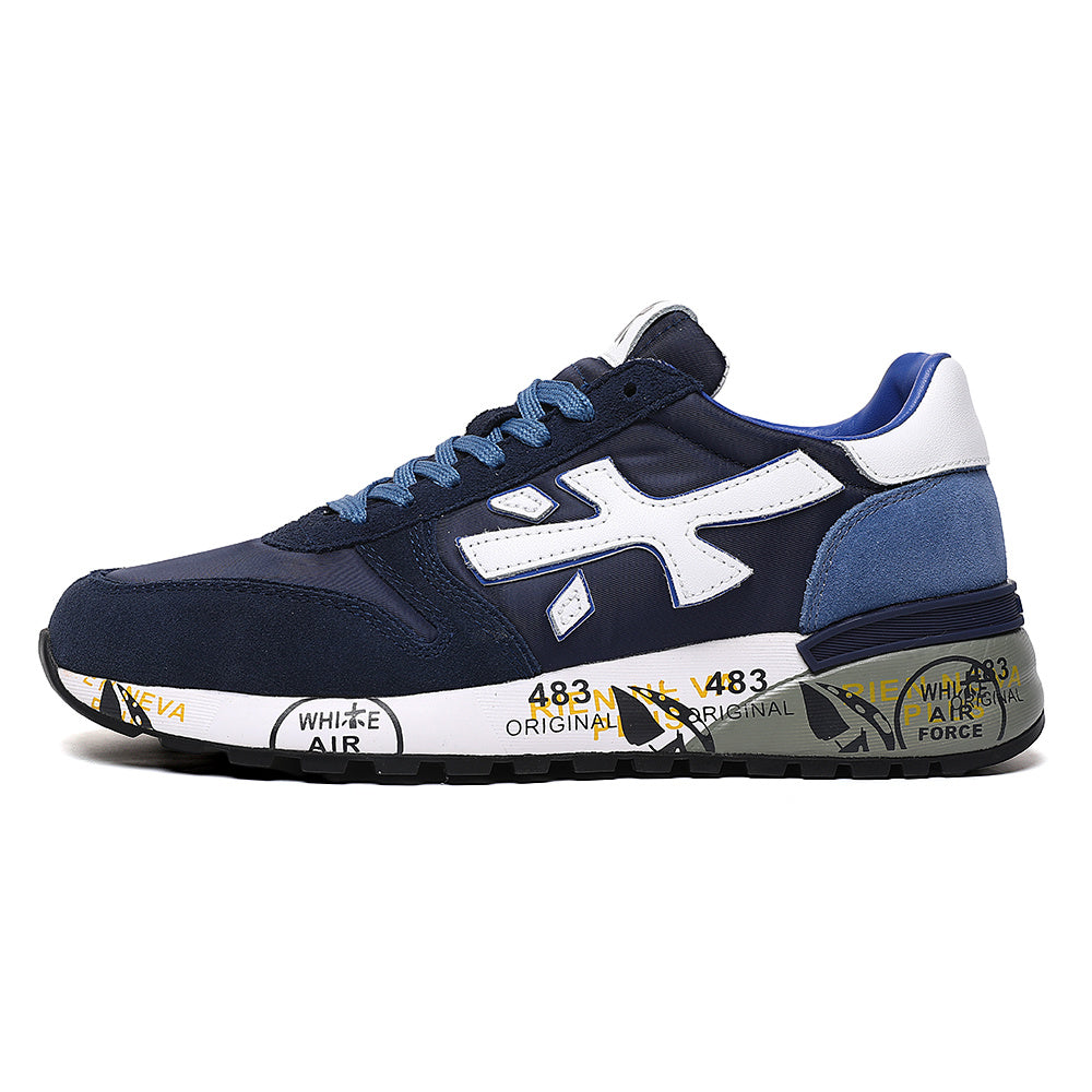 Premiata Lander Navy and White Sneakers