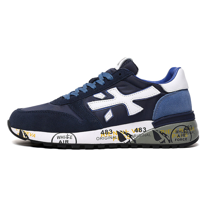 Premiata Lander Navy and White Sneakers
