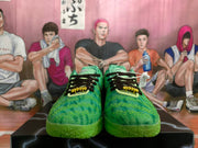 Nike Green Basketball Sneakers with Black and Red Swoosh