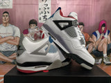 Nike Air Jordan 4 White Blue Red Sneakers