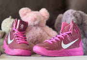 Nike HD2010 Kids High-Top Sneakers Pink and Burgundy