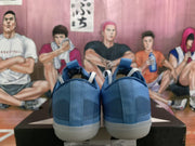 Blue Basketball Sneakers with Star Chevron Detail
