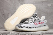 Yeezy 350 V2 Black White Pattern Sneakers