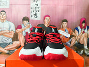 Nike Black and Red Basketball Shoes with White Swoosh