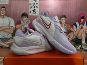 Nike White and Purple Basketball Sneakers