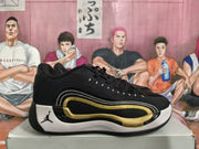 Jordan Black White Gold Basketball Sneakers