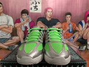 Nike Neon Green and Silver Sneakers