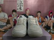 White Multicolor Speckled Basketball Sneakers