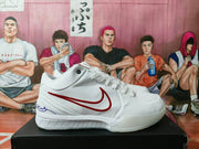Nike White and Red Basketball Sneakers