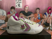 Converse White and Purple Low-Top Sneakers