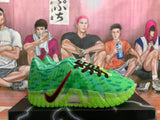 Nike Green Basketball Sneakers with Black and Red Swoosh