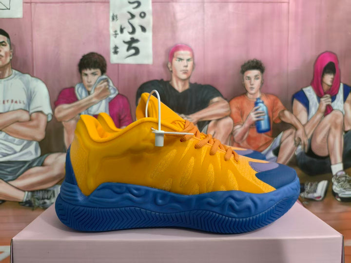 Yellow and Blue Basketball Sneakers
