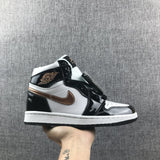 Jordan Air Jordan 1 Mid Sneakers Black White Gold 852542-007