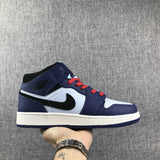 Jordan Air 1 Mid SE GS Sneakers White Black Purple