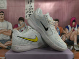 White Multicolor Speckled Basketball Sneakers
