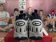 Nike Air More Uptempo Sneakers in White and Navy