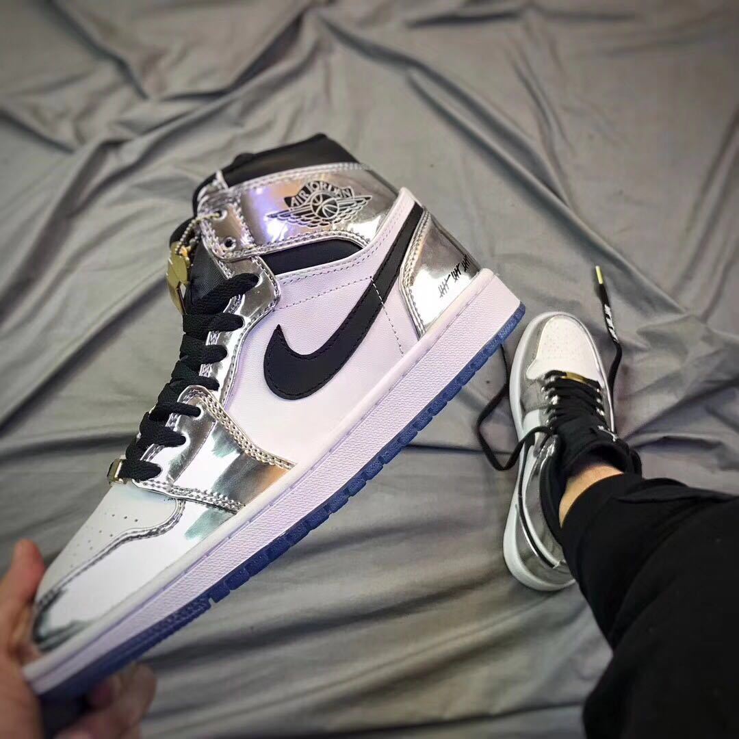 Jordan Air Jordan 1 Pass the Torch White Silver High-Top Sneakers