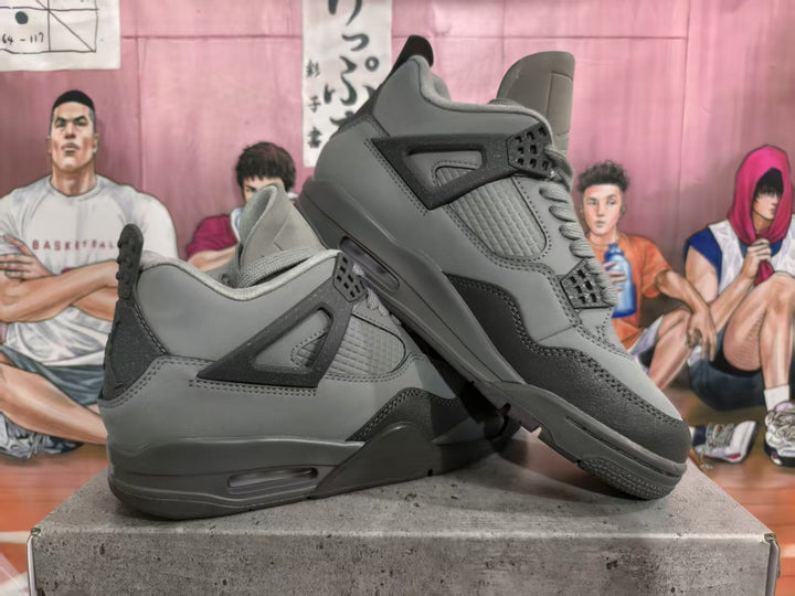 Jordan 4 Gray Black High-Top Sneakers
