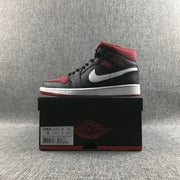 Jordan Air Jordan 1 Mid Black Red Sneakers 554724-020