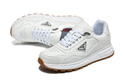 Prada White Low-Top Sneakers with Gum Sole