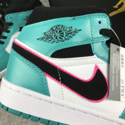 Jordan 1 Mid South Coast Teal White Sneakers 852542-306