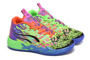 Nike 878-17 Basketball Shoes in Purple and Neon Green