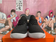 Nike Black Knit Low-Top Sneakers with White Sole