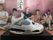 Nike Air Jordan 4 White Blue Red Sneakers