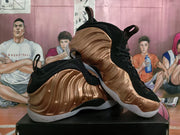 Bronze and Black High-Top Basketball Sneakers