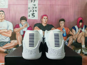 Nike White and Purple Basketball Sneakers