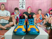 Nike Basketball Sneakers Blue Orange Black Graffiti Style