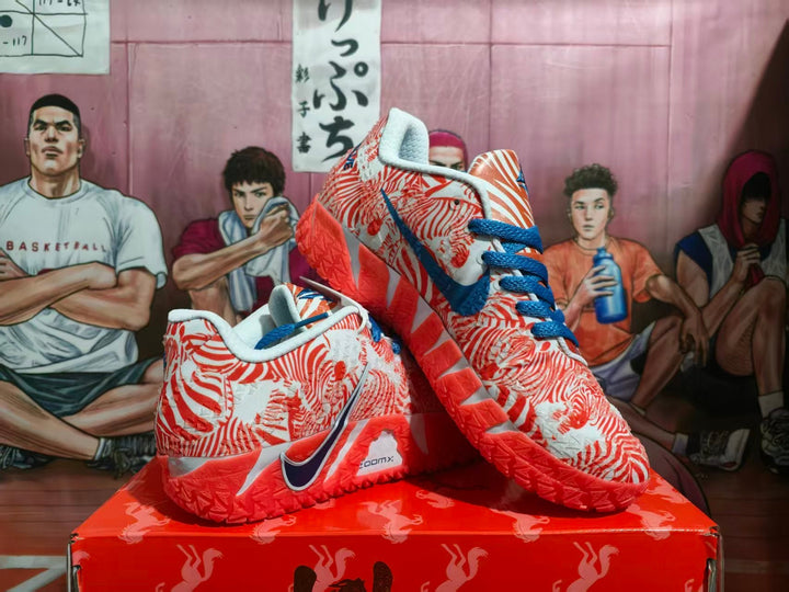 Nike Orange and White Basketball Sneakers